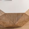 38"Three-dimensional Embossed Pattern Design American Retro Style Coffee Table,White Tabletop(Same SKU:W757P151417)
