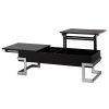 Black High Gloss and Chrome Coffee Table with Lift Top