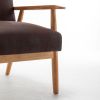 25.38'' Wide Classic Mid-Century Modern Arm Chair, Dark Brown