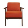 Modern Home Furniture 1pc Accent Chair Cushion Seat Back Orange Upholstery Solid Wood Frame