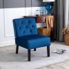 Reese 53" 2Piece Living Room Armless Button Tufted Pattern Accent Chair with Velvet Fabric and Premium High Density Foam Cushion, Dark Blue