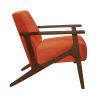 Modern Home Furniture 1pc Accent Chair Cushion Seat Back Orange Upholstery Solid Wood Frame