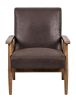 25.38'' Wide Classic Mid-Century Modern Arm Chair, Dark Brown