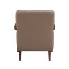 Modern Style Accent Chair Brown Leather Upholstered Tufted Detail Walnut Finish Wood Furniture 1pc