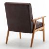 25.38'' Wide Classic Mid-Century Modern Arm Chair, Dark Brown
