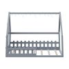 Full Size Wood House Bed with Window and Fence, Gray(Old SKU: WF304147AAE)