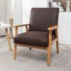 25.38'' Wide Classic Mid-Century Modern Arm Chair, Dark Brown