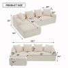 LingYu023White Compression Sofa, Memory Foam 3-Seater Sofa, No Installation & Easy to Transport, Deep Seat Modern Sofa with Corduroy Fabric