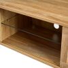 54.33" Rattan TV cabinet with variable color light strip, double sliding doors for storage, adjustable shelf, metal legs, TV console for living room