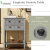 TREXM Narrow Console Table, Slim Sofa Table with Three Storage Drawers and Bottom Shelf for Living Room, Easy Assembly (Gray Wash)