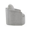 Modern Sleek Design Swivel Chair Cushion Seat Soft Gray Chenille Upholstered Plush Back Pillow Living Room Furniture 1pc