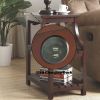Wasaki Espresso Finish Accent Table W/USB