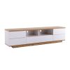 Modern TV stand for TVs up to 80'' , Media Console with Multi-Functional Storage, Entertainment Center with Door Rebound Device