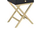 Coleen Black & Brass Finish Accent Table