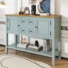 TREXM Cambridge Series Ample Storage Vintage Console Table with Four Small Drawers and Bottom Shelf for Living Rooms