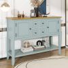 TREXM Cambridge Series Ample Storage Vintage Console Table with Four Small Drawers and Bottom Shelf for Living Rooms