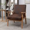 25.38'' Wide Classic Mid-Century Modern Arm Chair, Brown