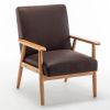 25.38'' Wide Classic Mid-Century Modern Arm Chair, Dark Brown
