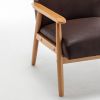 25.38'' Wide Classic Mid-Century Modern Arm Chair, Dark Brown