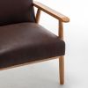 25.38'' Wide Classic Mid-Century Modern Arm Chair, Dark Brown