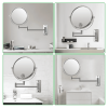 8-inch Wall Mounted Makeup Vanity Mirror, 1X / 7X Magnification Mirror, 360¬∞ Swivel with Extension Arm (Chrome Finish)