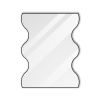 Wall Mirror 30x35 Inch Black Rectangular Mirror with 2 Wavy Sides Metal Framed Mirror Vanity Mirror Dressing Mirror, for Bathroom, Living Room