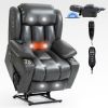 Dual Motor Infinite Position Up to 350 LBS Leatheraire Power Lift Recliner Chair