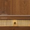 Bohemian Table, 2 Natural Rattan drawers in Walnut