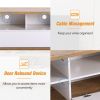 Modern TV stand for TVs up to 80'' , Media Console with Multi-Functional Storage, Entertainment Center with Door Rebound Device