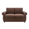 57.5" Orisfur Pull Out Sofa Bed Loveseat Sleeper with Twin Size Memory Mattress for Living Room Spaces, Brown