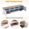 Modern TV stand for TVs up to 80'' , Media Console with Multi-Functional Storage, Entertainment Center with Door Rebound Device