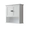 23 "x22" Bathroom Wall Cabinet Wooden Medicine Cabinet MDF Material Storage Organizer with Buffer Hinges;  adjustable Shelves Cupboard Storage Cabinet