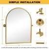 24"x31" Modern Arch-Top Metal Framed Golden Pivoted Bathroom Vanity Mirror Bathroom Vanity Mirror for Bedroom Entryway, Living/Dressing Room