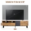 Modern TV Stand for 80'' TV with Double Storage Space, Media Console Table, Entertainment Center with Drop Down Door for Living Room, Bedroom