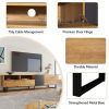 Modern TV Stand for 80'' TV with Double Storage Space, Media Console Table, Entertainment Center with Drop Down Door for Living Room, Bedroom