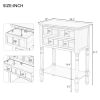 TREXM Narrow Console Table, Slim Sofa Table with Three Storage Drawers and Bottom Shelf for Living Room, Easy Assembly (Gray Wash)