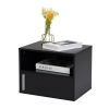 Set of 2 Wall-mounted Wooden Nightstand, Black