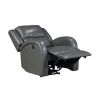 Modern Living Room Furniture 1pc Power Reclining Chair Gray Faux Leather Upholstery Plush Seating Solid Wood Frame