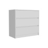 Austin Three Drawer Dresser; Pull Out Mechanism-White