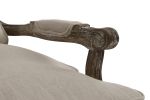 Formal Luxury Accent Chair Plush Cushion Seat and Back Carving Solid Wood Textured Fabric Upholstered Furniture 1pc