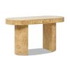 Jesse 55.5" Single Drawer Oval Computer Desk, Warm Natural Brown Burl Wood