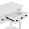 TREXM Rustic Console Table with Open Shelf, Rubber Wood Legs, Ideal for Entryways, Living Rooms, and Hallways (White)