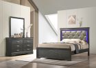 Modern 5 Drawers Chest made with Wood in Gray