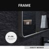 24x36 In. Aluminum Framed Rounded Rectangle Bathroom Wall Mirror, Brushed Nickel Bathroom Vanity Mirror Farmhouse, Anti-Rust, Tempered Glass mirrors