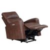 Power Lift Chair Brown Breathable Faux Leather Upholstery Transitional Living Room Furniture 1pc Power Reclining Motion
