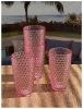 Diamond Cut Acrylic Glasses Drinking Set of 4 (19oz), Plastic Drinking Glasses, BPA Free Cocktail Glasses, Drinkware Set, Drinking Water Glasses