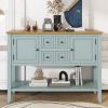TREXM Cambridge Series Ample Storage Vintage Console Table with Four Small Drawers and Bottom Shelf for Living Rooms