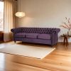 Luxurious 3-Seater Purple Velvet Sofa, Featuring a Classic Design with Modern Elegance, Perfect for Adding Sophistication and Style to Any Living Room
