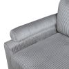 6pc Modular Sectional Set Gray Corduroy Upholstery 2x Armless Chairs 2x Corner Seats 2x Ottomans Pillows Living Room Furniture