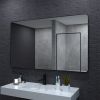 60x36 In. Aluminum Framed Rounded Rectangle Bathroom Wall Mirror, Matte Black Bathroom Vanity Mirror Farmhouse, Anti-Rust, Tempered Glass mirrors